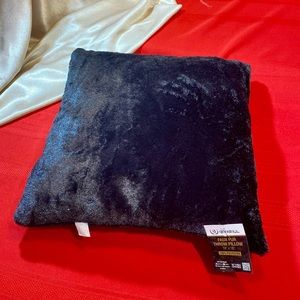 DAHDOUL throw pillow faux fur black 18 x 18 polyester